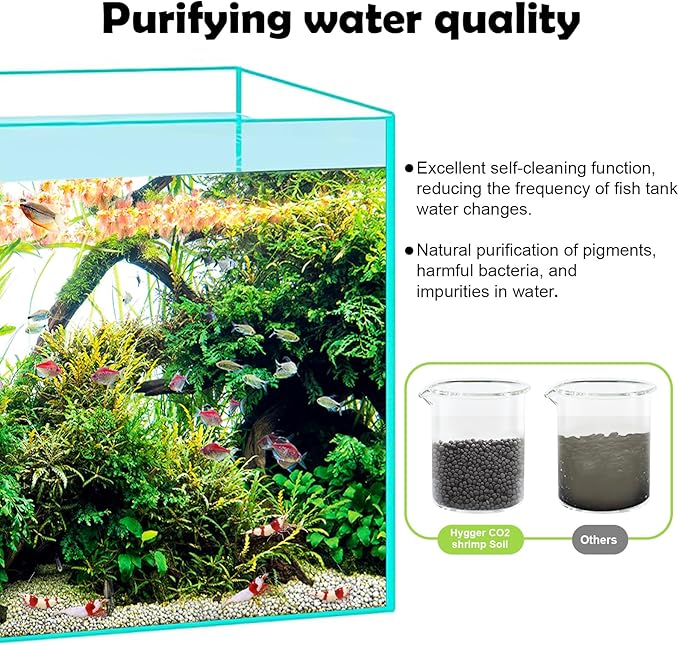 Shrimp Soil Water Grass Mud for Aquarium Fish Tank Aquascaping - Aquarium Substrate Soil for Shrimp Breeding and Plant Growth, No Washing Needed(19.8, Pounds)