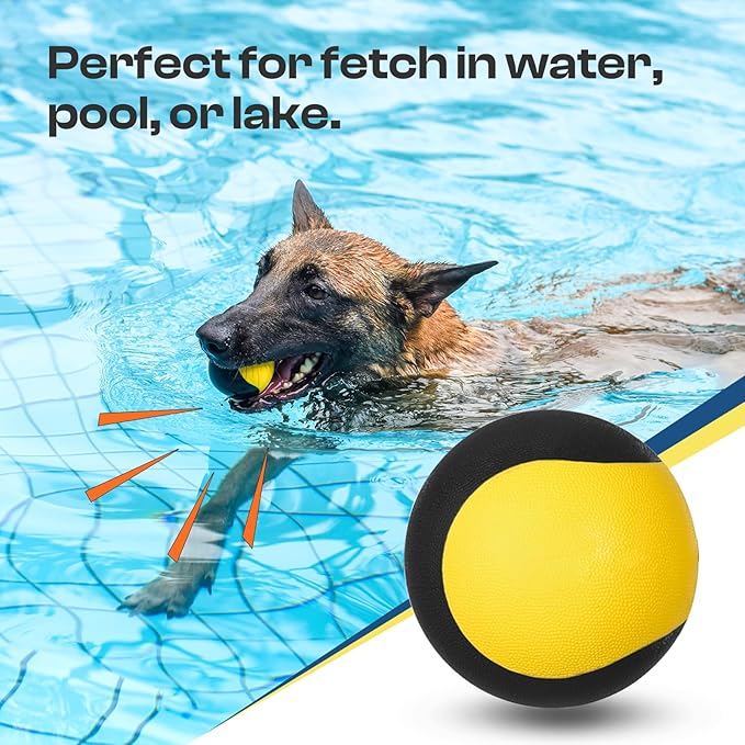 Squeaky Floating Dog Toy – Interactive Water Ball for Fetch & Pool Play, Durable Cognitive Ball for Smart Dogs,Ideal for Medium & Large Dogs