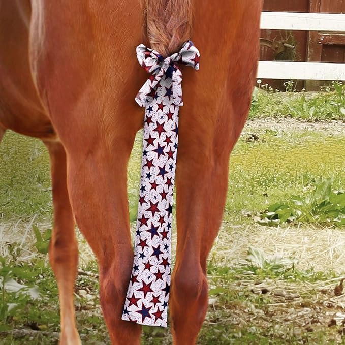 Harrison Howard Stretchy Tail Bag Breathable Horse Tail Guard Slip on Design Protect Horse Tail 2 Strand Closure Straps Keep Tail Clean & Protected 22" L Length Makes Grooming Easy-Dream Star