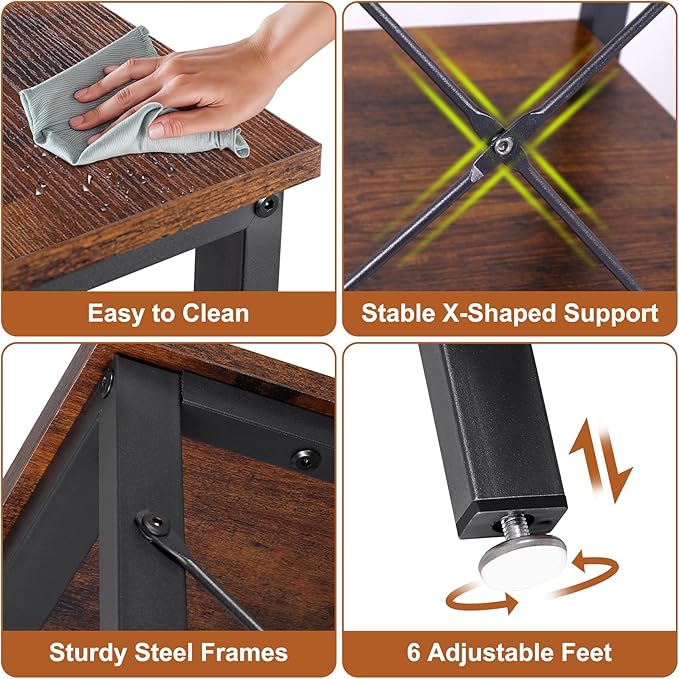 ZENY 20-29-37 Gallon Fish Tank Stand with 3-Tier Adjustable Storage Shelves and Power Outlet, Reptile Tank Stand, 30.7" L*13.7" W Tabletop, 400LBS Capacity