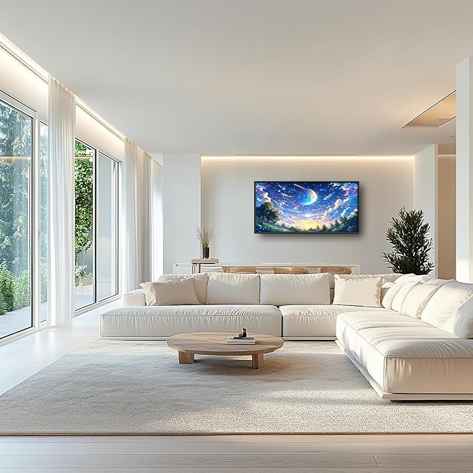 Framed Large Anime Sky Wall Art for Living Room, Oversized Fantasy Night Sky Forest Wall Decor Nature Canvas Painting Modern Artwork Home Decoration for Living Room Bedroom Office 60"x30"