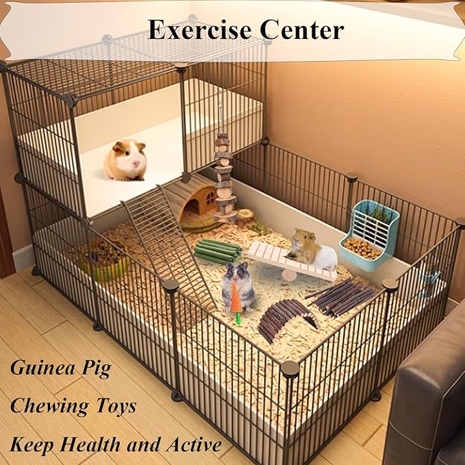 Grddaef Hamster Toys, Guinea Pig Chew Toys Small Animal Enrichment Toys Cage Accessories for Chinchilla Gerbils Rats Bunny Mouse