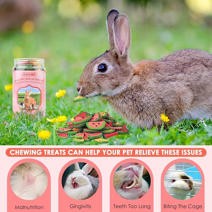 KATUMO Rabbit Chew Toys, 200g / 7oz Mixed Natural Timothy Hay Beet Pumpkin Carrot Chew Toys and Treats for Hamster, Chinchilla, Guinea Pig, Rabbit, Small Animals Molar Snacks