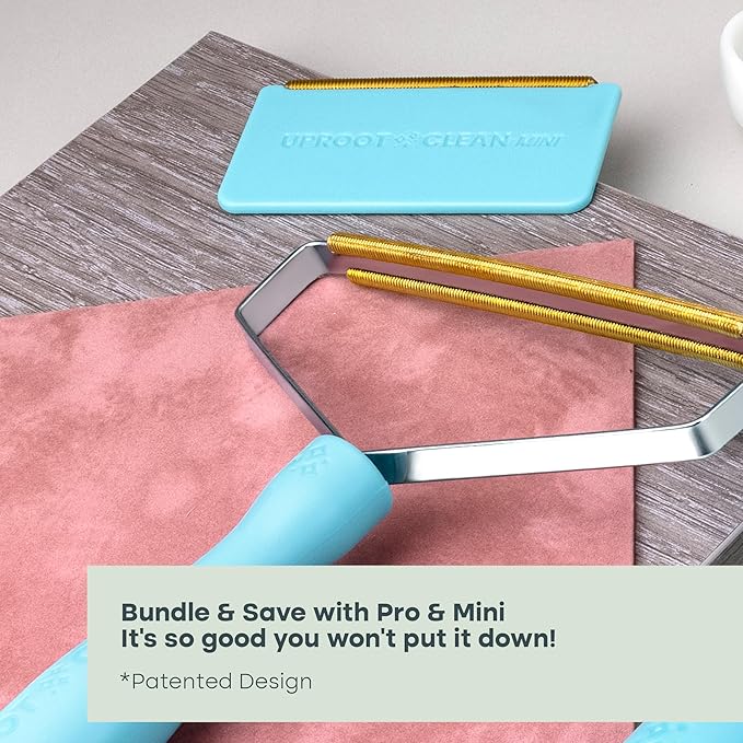 Uproot Cleaner Pro Pet Hair Remover & Mini - Pet Hair Removal Tool Multi Fabric Edge & Carpet Scraper - Cat for Couch, Cat Towers, Car Detailing The Furry-Situation Survival Kit