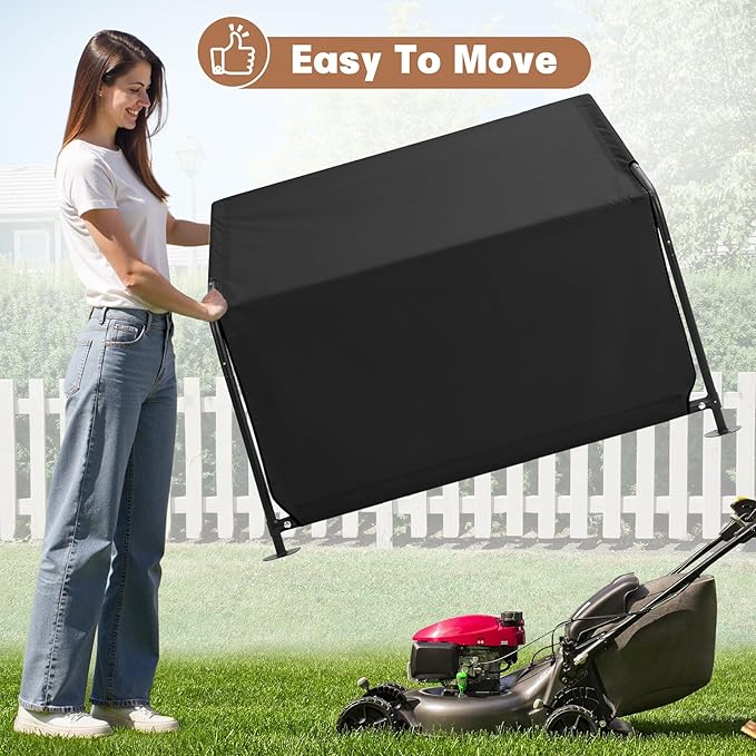 Dog Shade Shelter Outdoor 4'x4'x3' Tent for Large Medium Dogs, Outside Sun Rain Canopy Pet House for Cats Pigs Livestock with Waterproof Roof Ground Nails,Black