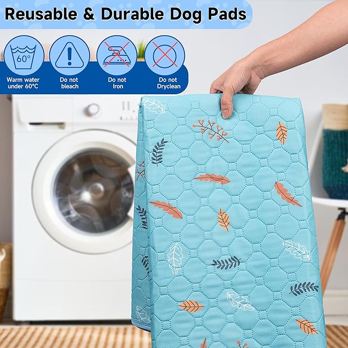 Sunheir Washable Pee Pads for Dogs Extra Large 36" x 72" 2-Pack, Reusable Puppy Pads Pet Training Pads, Waterproof Dog Pee Pads for Crate, Whelping Pad, Non-Slip Protects Against Urine Leakage