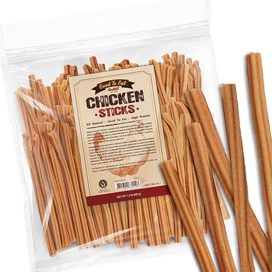 Gootoe Chicken Dog Treats – Chicken Sticks 1.5 lb – All Natural, Grain-Free, Low Fat, Premium Training Chews, Healthy & Easily Digestible