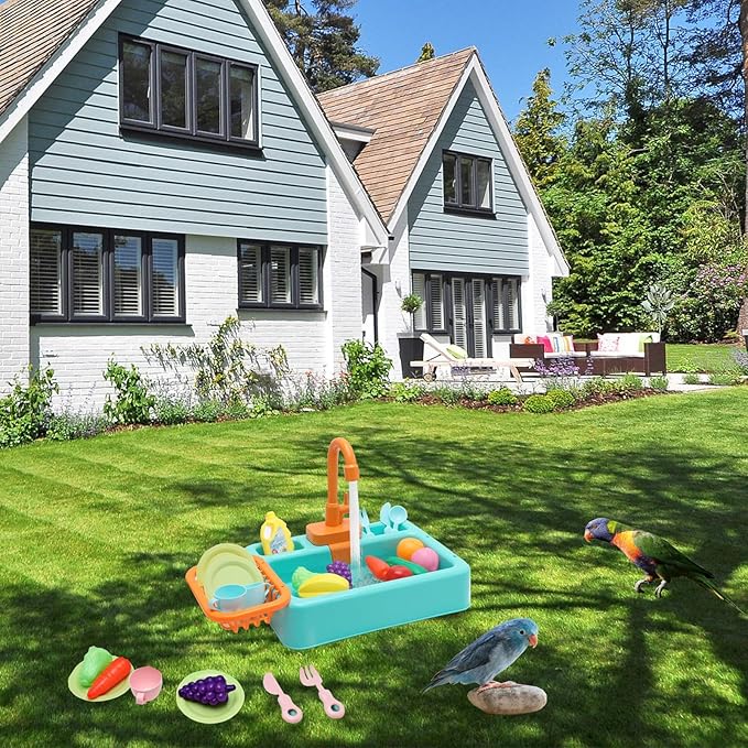 Parrot Bird Bathtub Shower Box Bathing Tub Container Cage, Automatic Pet Bird Bath Pool with Faucet, Ferret Bathtub Swimming Pool Toy Bath Shower Water Dispenser for Small Medium Parakeet Cleaning