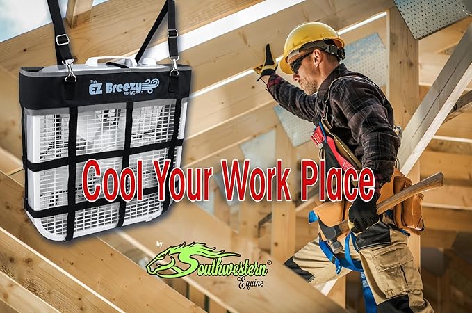 Southwestern Equine EZ Breezy Box Fan Holder, Horse Stall Classic Fan Bag, Stable Supplies, Horse Fan (2 Pack Black)