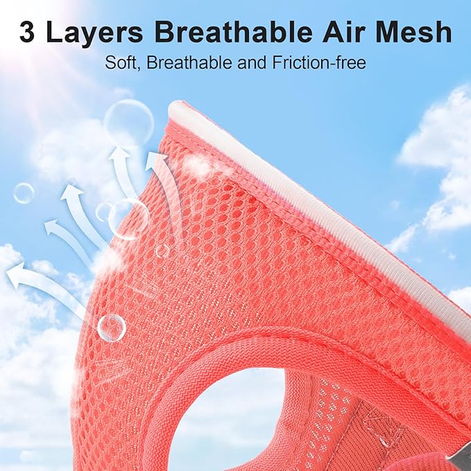 Light Up Dog Harness,Rechargeable LED Dog Harness for Small Medium Large Dogs,Reflective Lighted Safety Vest for Night Walking & Camping,Lightweight & Adjustable,Fluorescent Pink,M