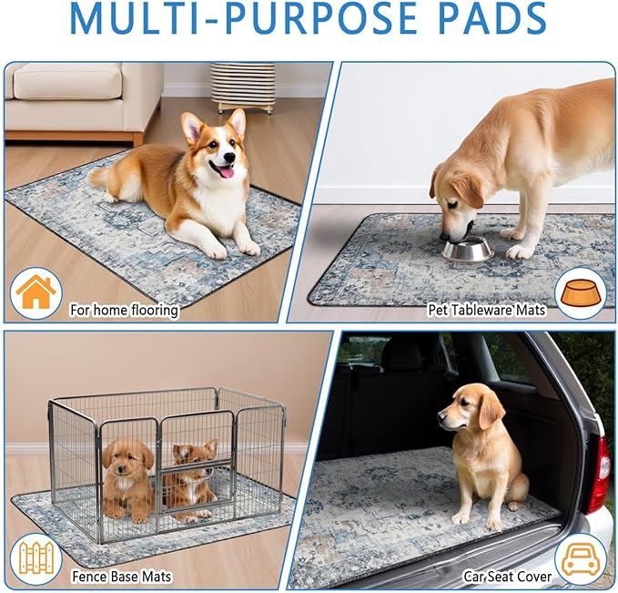 Washable Pee Pads for Dogs 2 Pack, Absorbent Reusable Puppy Pads Waterproof, Leakproof & Non-Slip Whelping Pad, Potty Training Pads for Dogs Playpen Mat 24x36