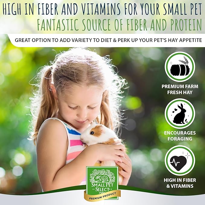Small Pet Select - Gourmet Hay Pet Food, Exclusive Treat Hay, Flowers, and Herb Blend, for Rabbits, Guinea Pigs, Small Animals, 2lb