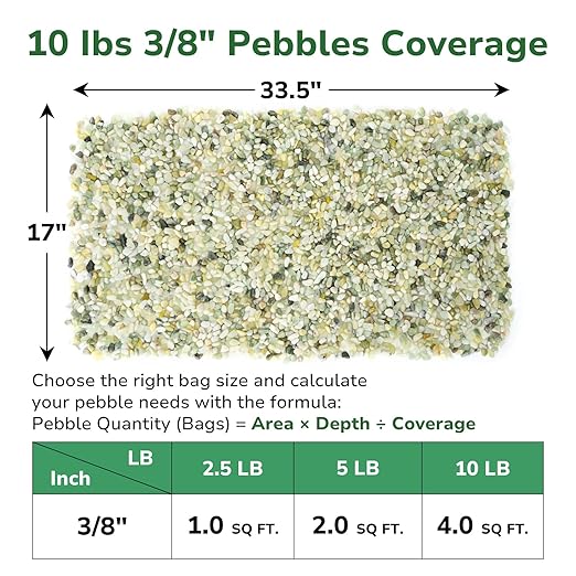 GreatBuddy 10-lb Decorative Rocks for Indoor Plants, 3/8" Jade Pebbles for Planters, Gravel for Succulent, Vases, Bamboo, Garden Landscaping, Crafts, Aquariums, Natural Polished