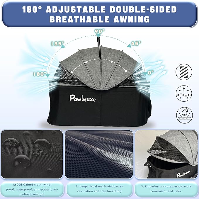 4 Wheels Pet Stroller 4 in 1 Pet Stroller with Detachable Carrier for Small & Medium Dogs Cats up to 55 lbs Easy-Folding Travel Dog Wagon with Car Seat Breathable Mesh,White Cartoon