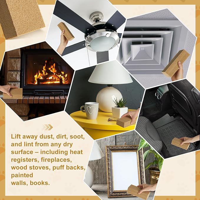 2 Pack Pet Hair Remover Sponge Cat and Dog Hair Sponge Rubber Pet Fur Lifter Removal Tool, Remove from Furniture, Carpet, Bedding, Clothing, 6.26 x 3.28 x 1.89 Inch