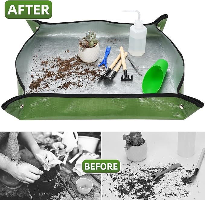 Succulent Tools Kit with Organizer Bag- 13Pcs Indoor Gardening Tools |Mini Succulent Hand Tools with Tote, Succulent Transplanting Supplies, Present for Gardeners Plant Care (Honeysuck)