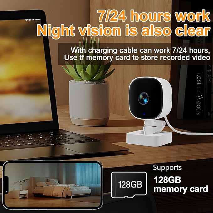 Indoor Cameras for Home Security with Color Night Vision & Siren, 2-Way Audio for Pet/Dog/Baby/Nanny, 2.4GHz WiFi Camera, Cloud & SD Card Storage