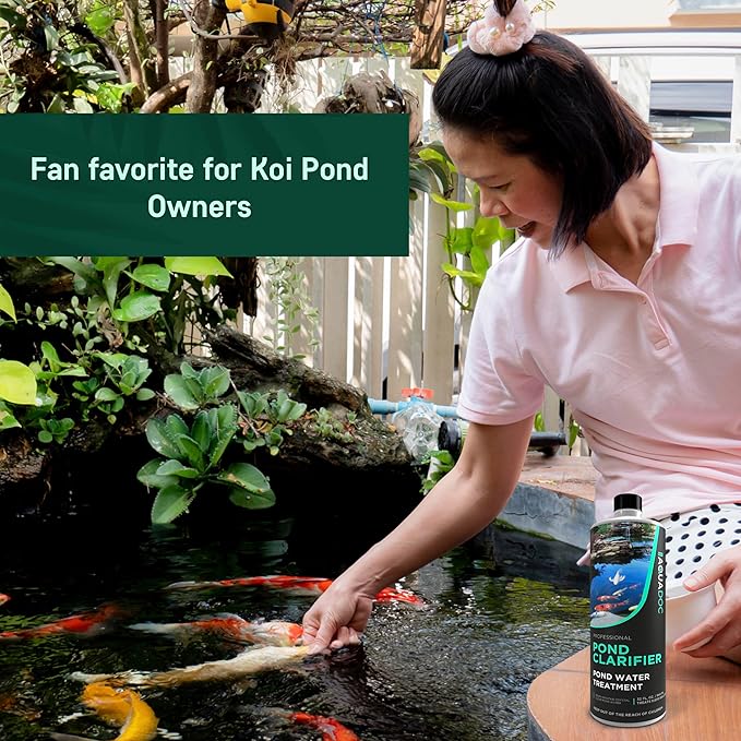 AquaDoc Pond Water Clarifier 32oz – Enzyme-Based Treatment for Koi and Fish Ponds – Helps Clear Cloudy Water and Reduce Sludge