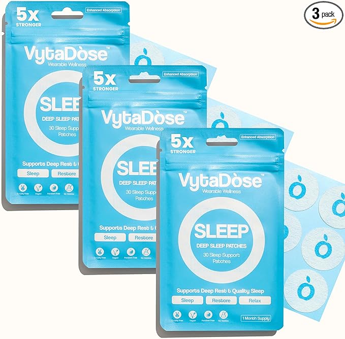 Natural DEEP Sleep Patches for Adults | 5X Extra Strength Sleep Patch: 8-Hour Time-Release Formula | Sleepy Stickers with Ashwagandha, Magnesium, Passionflower, Valerian Root, Lemon Balm & Chamomile