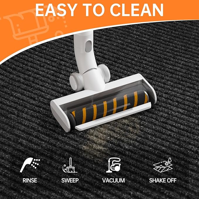 Indoor Outdoor Door Mat, 5' x 3' Doormat for Entryway, Rubber Backing Non Slip Front Door Mat Outside Entrance, Super Absorbent Commercial Floor Mat for Home Office, Black