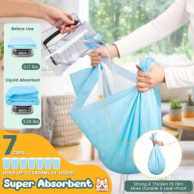 100 Count Extra Large Dog Pee Pads 28" x 34", Super Absorbent X-Large Puppy Pads Disposable Training Pads for Dogs, Quick Drying Leak-Proof Dog Potty Pads for Doggies Puppies