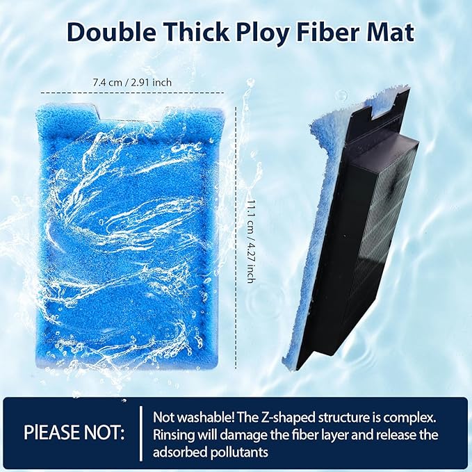 8 Pack Fish Tank Rite-Size Z Filter Cartridges Compatible with MarineLand Aquarium Eclipse Filtration Systems & Hidden Filtration System, and Fit for MarineLand Ailhouette & Portrait Filtration System