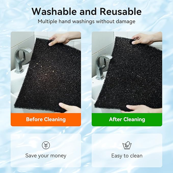 Aquarium Filter Sponge Pad, Filter Media Foam Sponges, Filter Accessories for Fish Tanks and Ponds (18.5"x18.5"x0.8", 35PPI, 1 Pack)