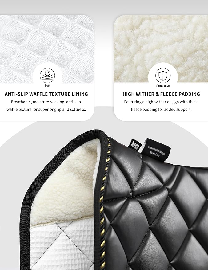 Harrison Howard Dressage Saddle Pad High-Performance Leather Saddle Pad for Horse Riding with Excellent Shock Absorption
