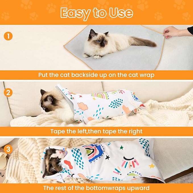 Cat Wrap for Cutting Nails,Cat Wrap for Grooming,Self-Adherent Soft Cat Blanket,Anti-Bite,Anti-Scratch Anti-Escape Multifunctional Cat Grooming Bag(21.7" X 21.7",Within 11.89lbs)