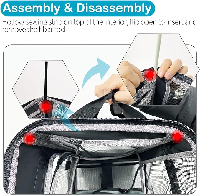 TSA Approved Pet Carrier for Small Medium Cats and Dogs | Dog Carrier with Adequate Ventilation | 4 Mesh Windows, 3 Entrance, Locking Safety Zippers, Padded Shoulder Strap, Black