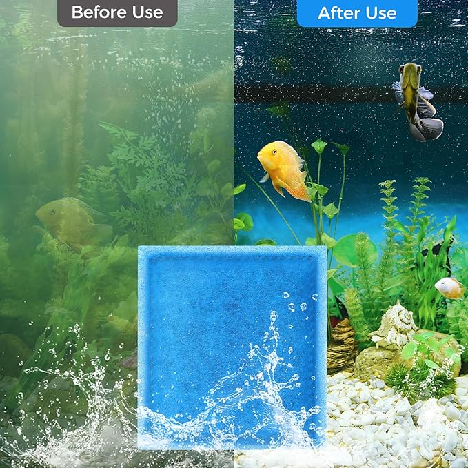Qwakay Aquarium Filter Replacement Cartridge - 10 Pack Rite Size C Fish Tank Cartridges Compatiable with Marineland Penguin PRO Power Filters 275/375 & Original Penguin Power Filters 200/350