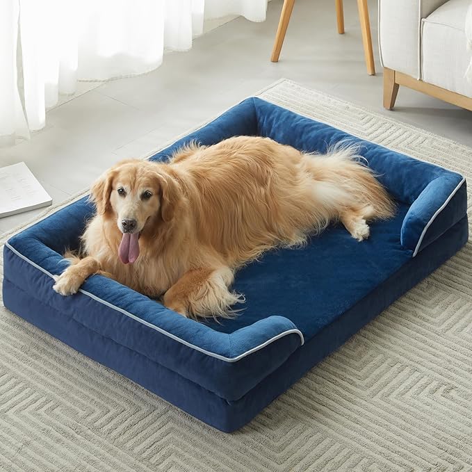 WNPETHOME Dog Beds for Large Sized Dogs, Washable Orthopedic Dog Couch Sofa Bed with Waterproof Lining & Non-Skid Bottom for Pet Sleeping