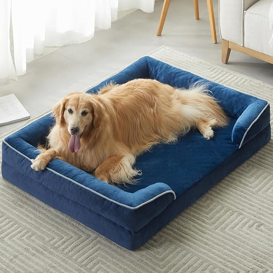 WNPETHOME Dog Beds for Large Sized Dogs, Washable Orthopedic Dog Couch Sofa Bed with Waterproof Lining & Non-Skid Bottom for Pet Sleeping