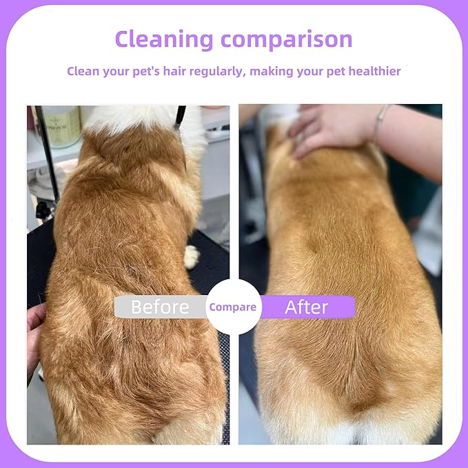 Pet Flea Comb for Dogs & Cats,Removes Tangles & Flea, Tear Stain Removal, Stainless Steel Metal Teeth, Non-slip & Anti-static Rubber Handle, Safe & Gentle Pet Grooming Comb