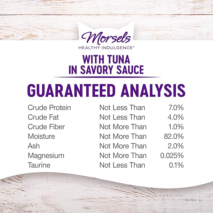 Wellness Healthly Indulgence Morsels Adult Wet Cat Food, Natural, Protein-Rich, Grain Free, 3 Ounce Pouch, 24 Pack, (Tuna)