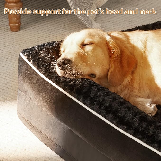 BFPETHOME Orthopedic Dog Beds for Large Dogs-Waterproof Sofa Dog Bed with Removable Washable Cover, Large Pet Bed with Waterproof Lining and Nonskid Bottom, Pet Bed for Dogs