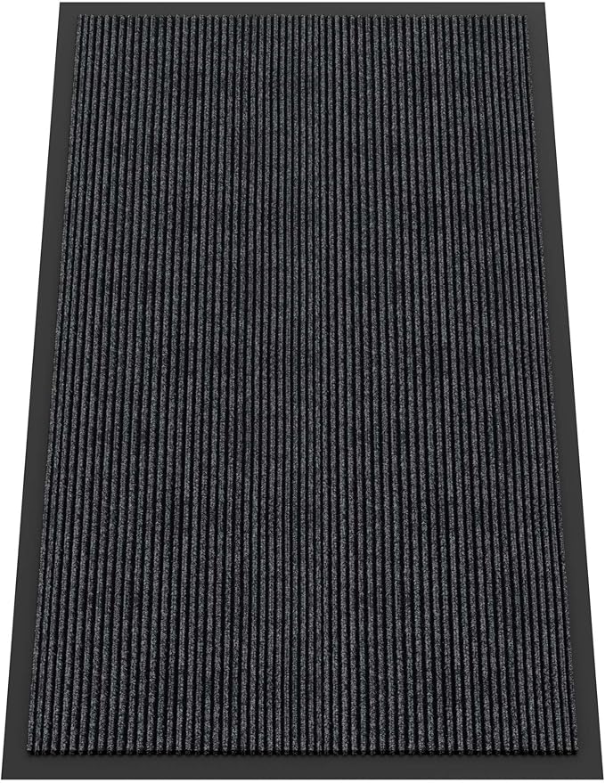 Indoor Outdoor Door Mat, 5’ x 3' Doormat for Entryway, Rubber Backing Non Slip Front Door Mat Outside Entrance, Super Absorbent Commercial Floor Mat for Home Office