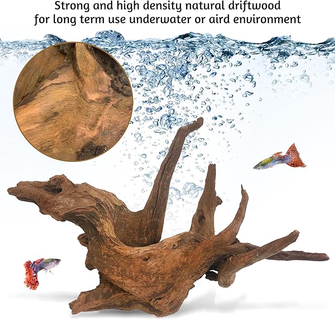 kathson Natural Aquarium Driftwood Decoration Branches Reptiles Terrarium Ornament Wood Fish Tank Habitat Decor Assorted Sizes Wood 4 PCS (6"-10")
