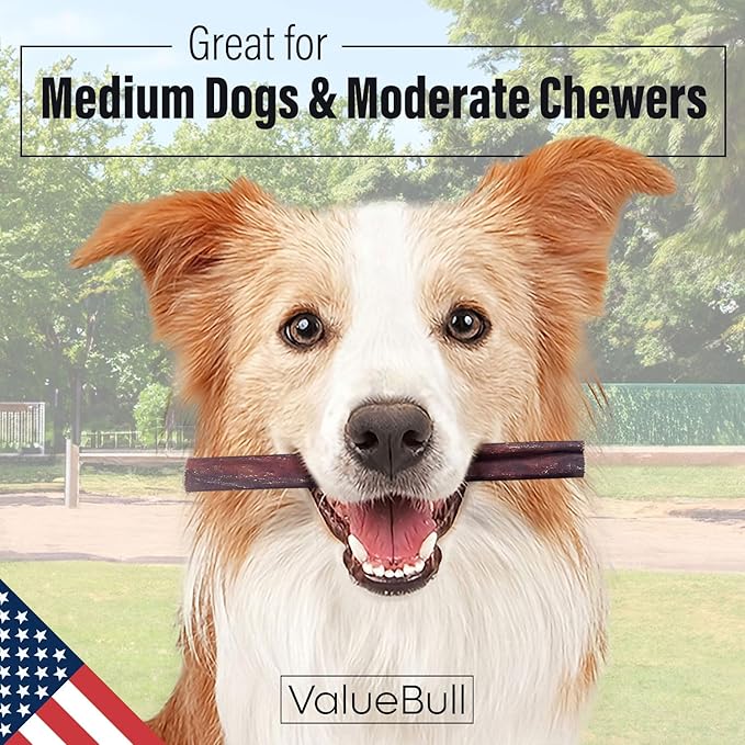 ValueBull USA Collagen Sticks for Dogs, 6 Inch Medium Chews, Natural Long-Lasting Dog Treats, 200 Count Bulk Pack - Promotes Joint, Skin & Coat Health with Glucosamine and Chondroitin
