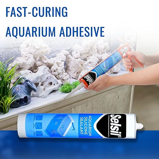 SELSIL Aquarium Silicone Clear Sealant - High Elasticity, Safe for Fish, Solvent-Free, Ozone-Resistant, Transparent 10.14 Fl Oz, 1 Pack