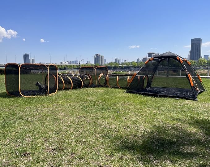 Catio Outdoor Cat Enclosures for Indoor Cats, 6-in-1 Outside Large Playground Include Portable Cat Tent, for Cats and Other Pets