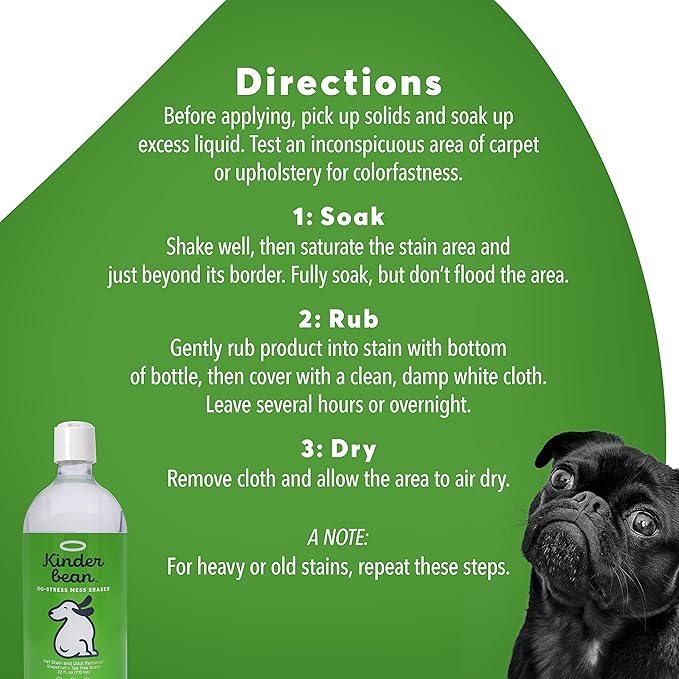 Dog & Cat Urine Stain and Odor Eliminator for Carpet, Upholstery, Hard Floors - Single 24 oz., Grapefruit Tea Tree Scent, Enzyme Bio-Active Formula with Squeeze and Spray Top