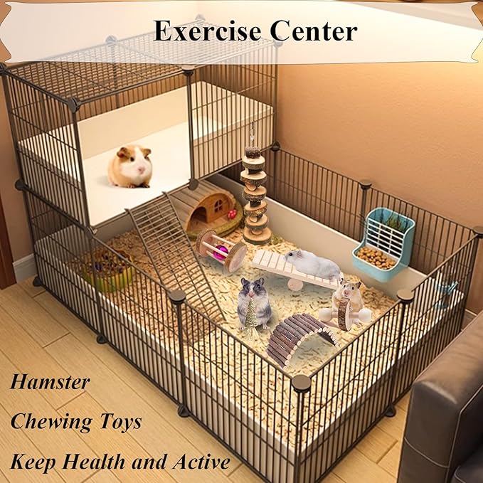 Grddaef Hamster Toys, Guinea Pig Chew Toys Rabbit Enrichment Cage Accessories Toys for Chinchilla Gerbils Rats Bunny Squirrels