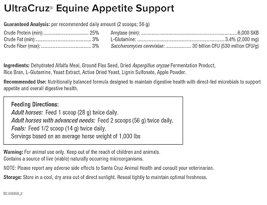 UltraCruz Equine Appetite Booster Supplement for Horses, 4 lb, Pellet (32 Day Supply)
