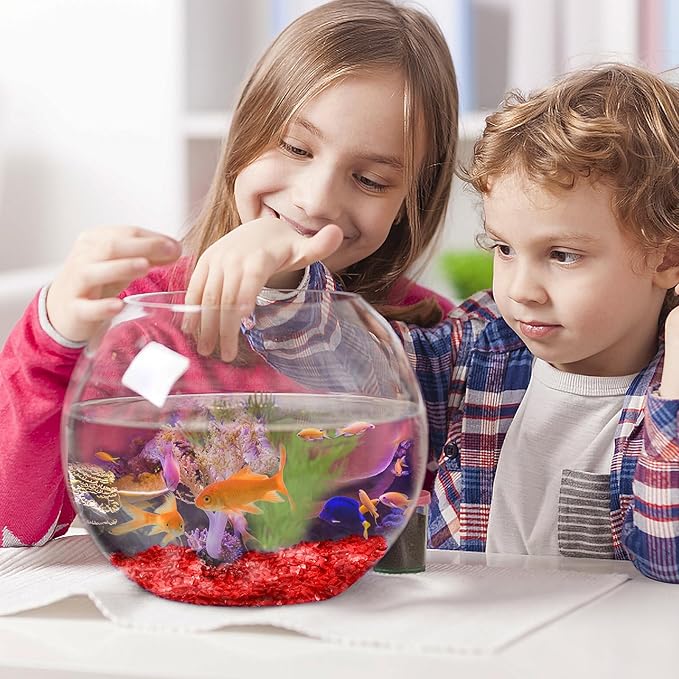 Keedolla 0.93LB Clear Glass Pebbles Marble Aquarium Fish Tank Rocks Gravel for Turtle Tank, Vase Fillers, Christmas Decoration - Red