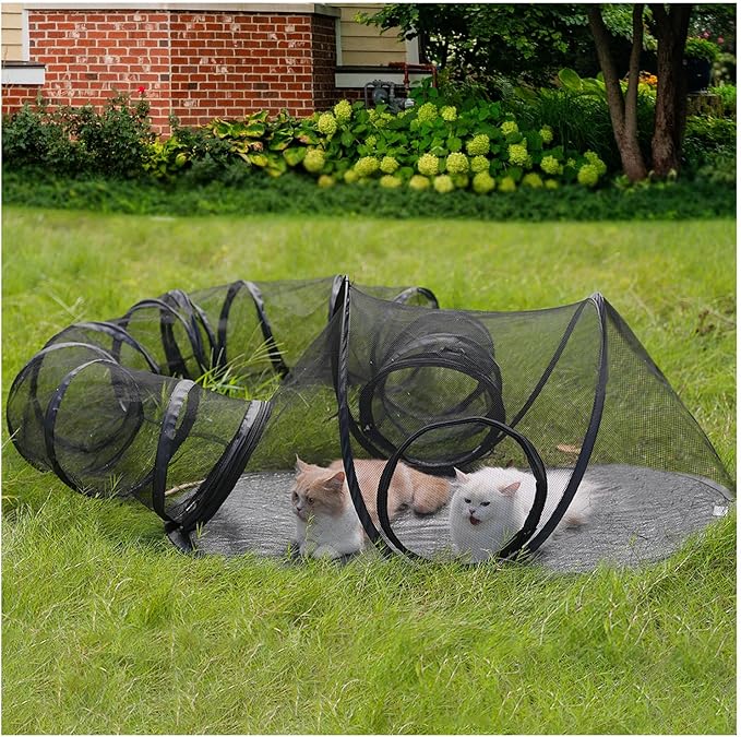 Rest-Eazzzy Outdoor Cat Enclosures, Portable Cat Tent for Outside Enclosure for Indoor Cats, Catio Outdoor Cat Enclosure for Kitty and Small Animals, Cat Playpen with Tunnel, Storage Bag