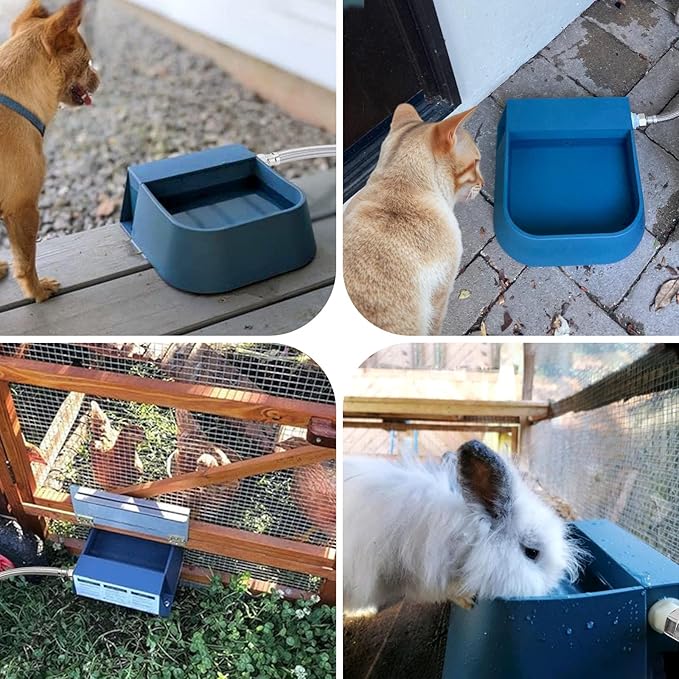 NAMSAN Automatic Dog Water Dispenser with Float Valve, 3/4'' Anti-Bite Metal Pipe, Outdoor Automatic Water Dispenser for Cats Chicken Animals, Goat Waterer, Livestock Water Trough