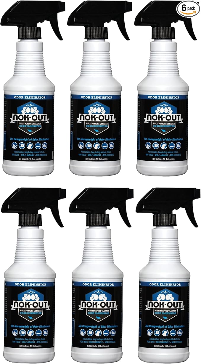 NOK OUT Odor Remover, Pet Deodorizer and Cleaning Spray, Made in the USA, 16 Fluid Ounce Spray, 6-Pack
