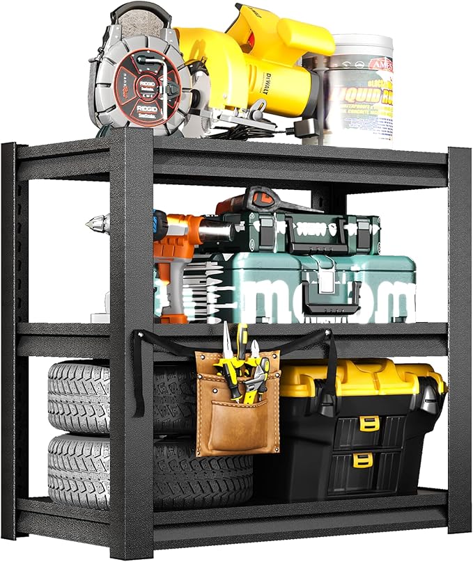 Metal Aquarium Stand with a Adjustable 3-Tier Fish Tank Rack,Tank Not Included,for Home Office(31.5" L x 18" W x 34" H). (Black)