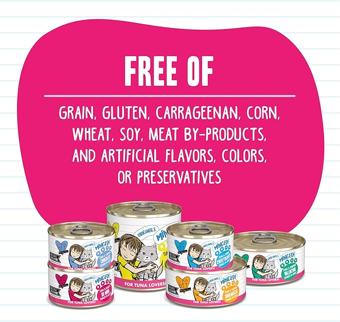 Weruva BFF Minced Natural Wet Cat Food, Tuna and Pumpkin Valentine in Gravy, 3oz Can, Pack of 24